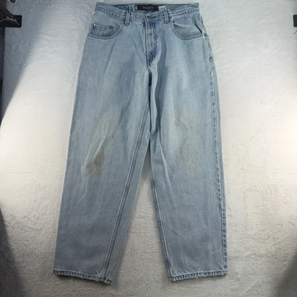 VTG 90s THRASHED Levis SilverTab 34x32 Baggy Jean Relaxed Tapered Leg Light Wash